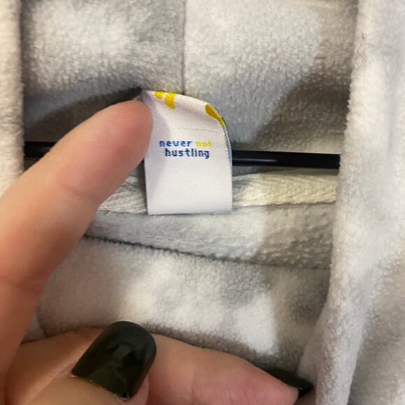 Old Navy Funnel-Neck Cropped Microfleece Sweatshirt White Grey Tie Dye Sz XXL - Picture 5 of 9